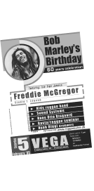 Poster Design, Bob Marley´s Birthday at VEGA, Copenhagen